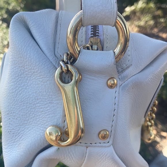 Vintage Juicy Couture Y2K White Leather Mini bag Cube barrel bag BARBIE - Picture 11 of 17